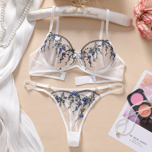 Orelline Geborduurde Bloemen Lingerieset